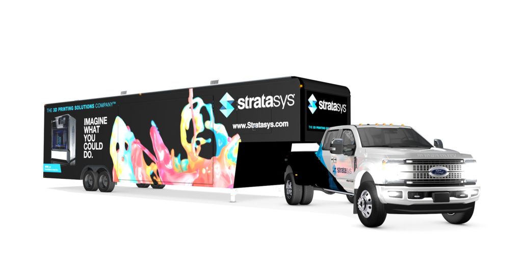 stratasys 3d printing mobile event tour bus